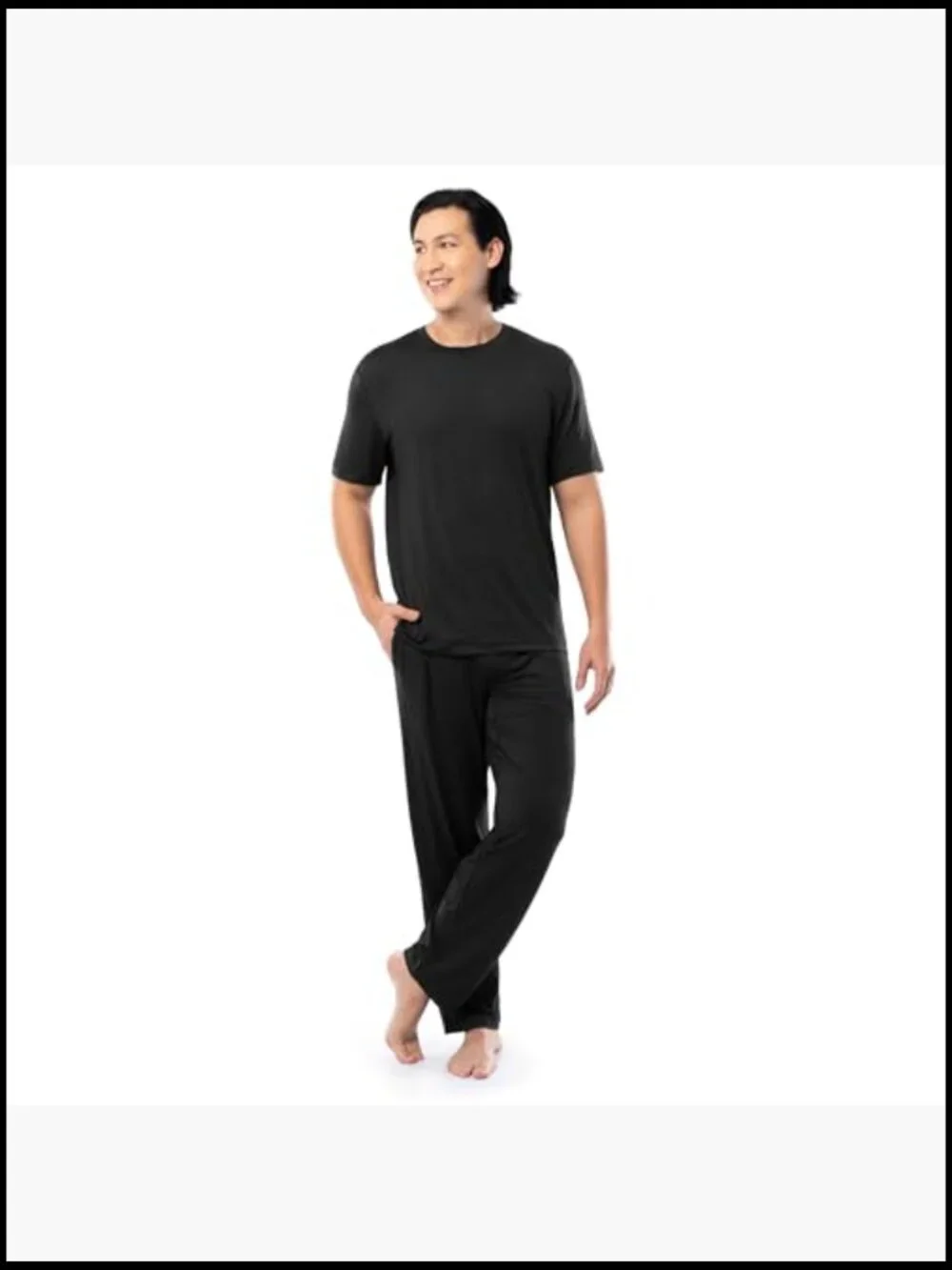 Stretch Mesh Jersey Top and Pant Sleep Pajama Set, Polyester Blend